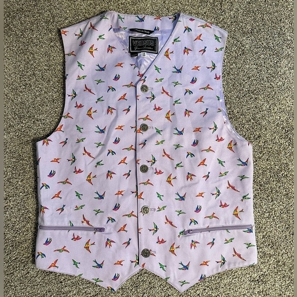 Versus by Gianni Versace Purple Men’s Lined Vest Waistcoat Size 34/48 - Italy